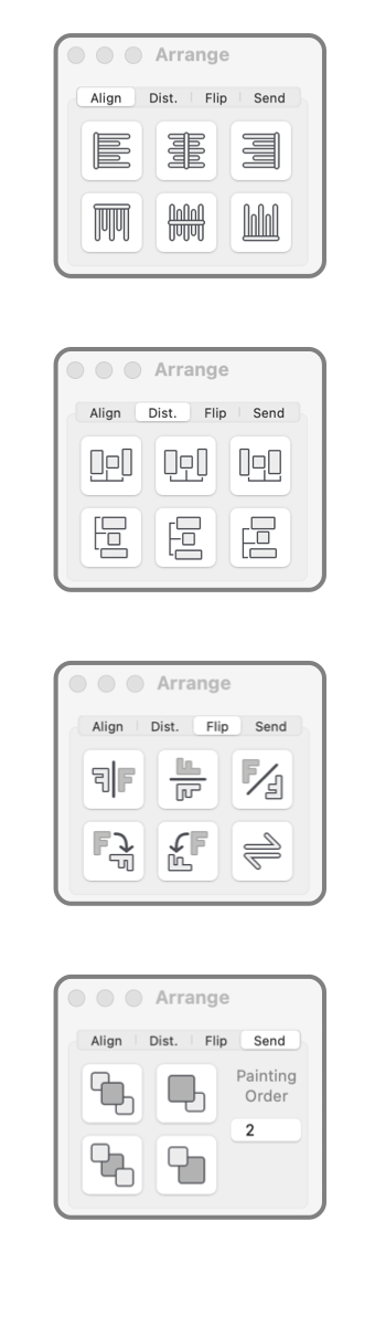 EazyDraw Arrange Palettes