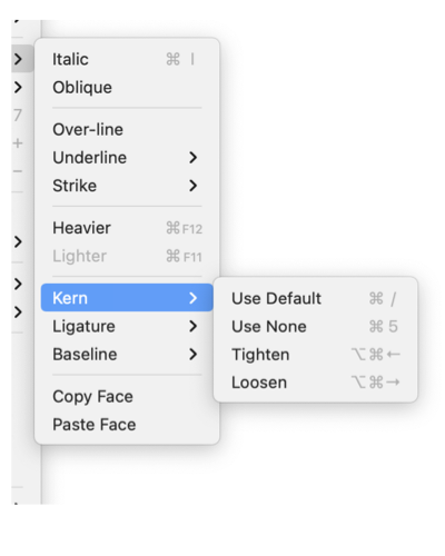 EazyDraw Kern Submenu