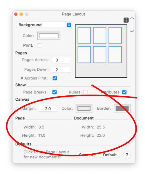 EazyDraw Page Dimensions