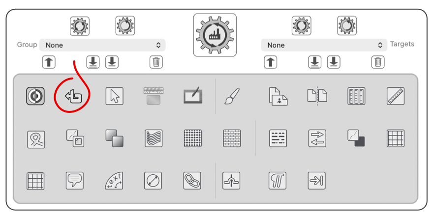 EazyDraw Settings toolbar with the Automation API button circled.