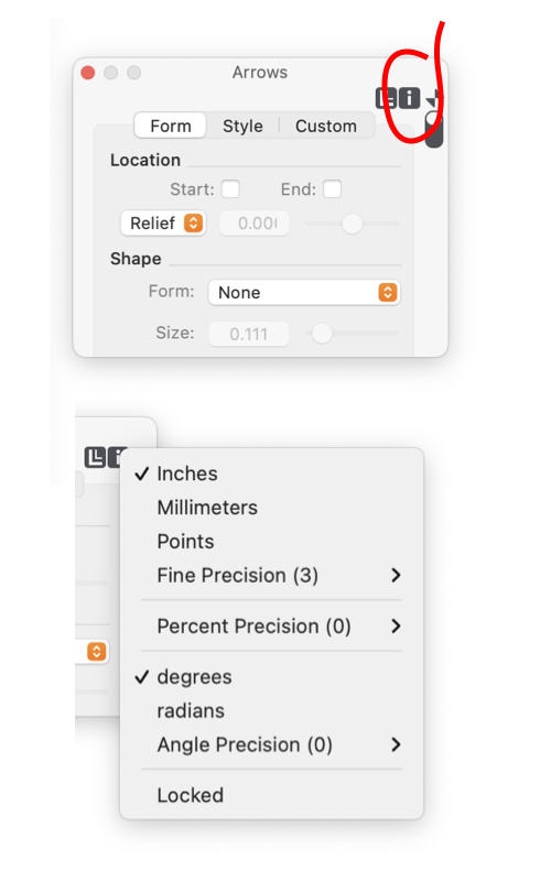 EazyDraw Units Button