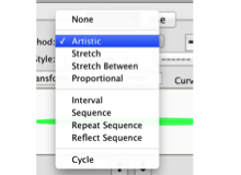 Brushes: Artistic, Stretch, Stretch Between, Proportional, Interval, Sequence, Repeat Sequence, Reflect Sequence, Cycle.