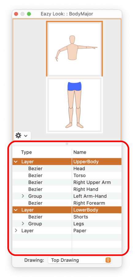 EazyDraw Examine Table