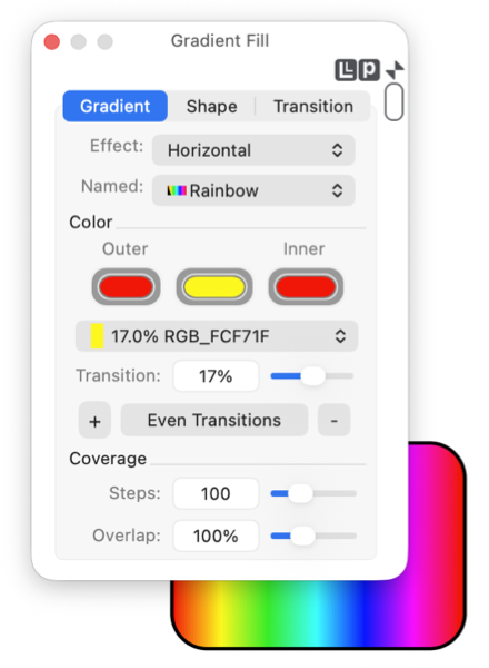 EazyDraw Gradient Fill Panel