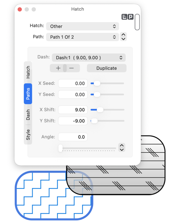 EazyDraw Hatch Path Palette