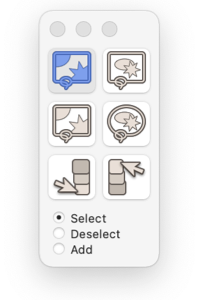 EazyDraw selection tool palette.